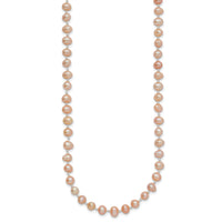 14k 4-5mm Pink Near Round Freshwater Cultured Pearl Necklace-PPN040-20