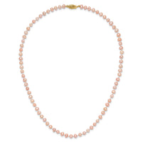 14k 4-5mm Pink Near Round Freshwater Cultured Pearl Necklace-PPN040-16