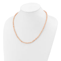 14k 4-5mm Pink Near Round Freshwater Cultured Pearl Necklace-PPN040-18