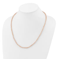 14k 4-5mm Pink Near Round Freshwater Cultured Pearl Necklace-PPN040-20