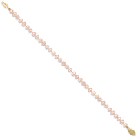 14k 4-5mm Pink Near Round Freshwater Cultured Pearl Bracelet-PPN040-7.5