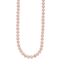 14k 5-6mm Pink Near Round Freshwater Cultured Pearl Necklace-PPN050-18