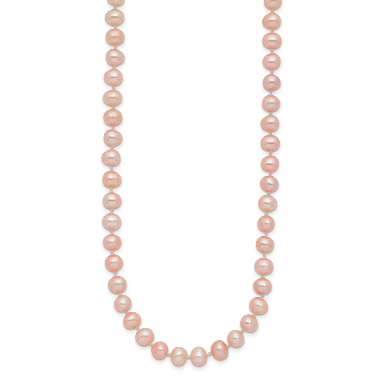 14k 5-6mm Pink Near Round Freshwater Cultured Pearl Necklace-PPN050-20