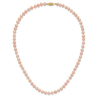 14k 5-6mm Pink Near Round Freshwater Cultured Pearl Necklace-PPN050-16