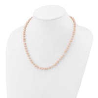 14k 5-6mm Pink Near Round Freshwater Cultured Pearl Necklace-PPN050-18