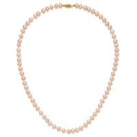 14k 5-6mm Pink Near Round Freshwater Cultured Pearl Necklace-PPN050-18