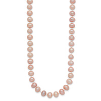 14k 6-7mm Pink Near Round Freshwater Cultured Pearl Necklace-PPN060-20