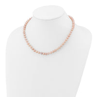 14k 6-7mm Pink Near Round Freshwater Cultured Pearl Necklace-PPN060-16