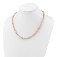 14k 6-7mm Pink Near Round Freshwater Cultured Pearl Necklace-PPN060-18