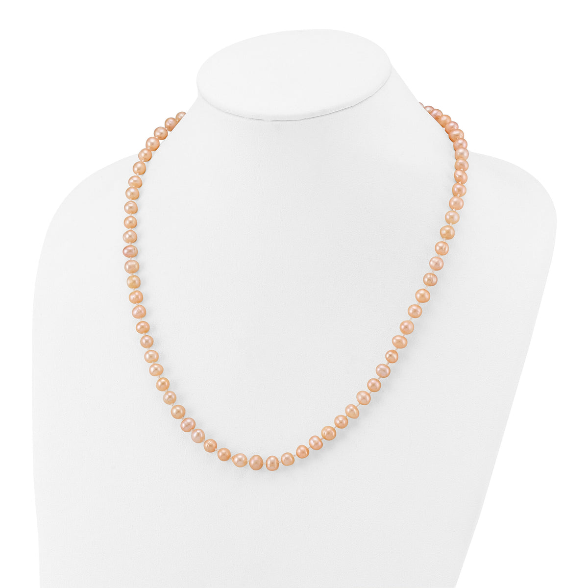 14k 6-7mm Pink Near Round Freshwater Cultured Pearl Necklace-PPN060-20