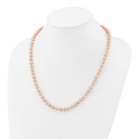 14k 6-7mm Pink Near Round Freshwater Cultured Pearl Necklace-PPN060-20