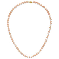 14k 6-7mm Pink Near Round Freshwater Cultured Pearl Necklace-PPN060-20