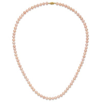 14k 6-7mm Pink Near Round Freshwater Cultured Pearl Necklace-PPN060-24