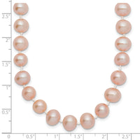 14k 7-8mm Pink Near Round Freshwater Cultured Pearl Necklace-PPN070-18