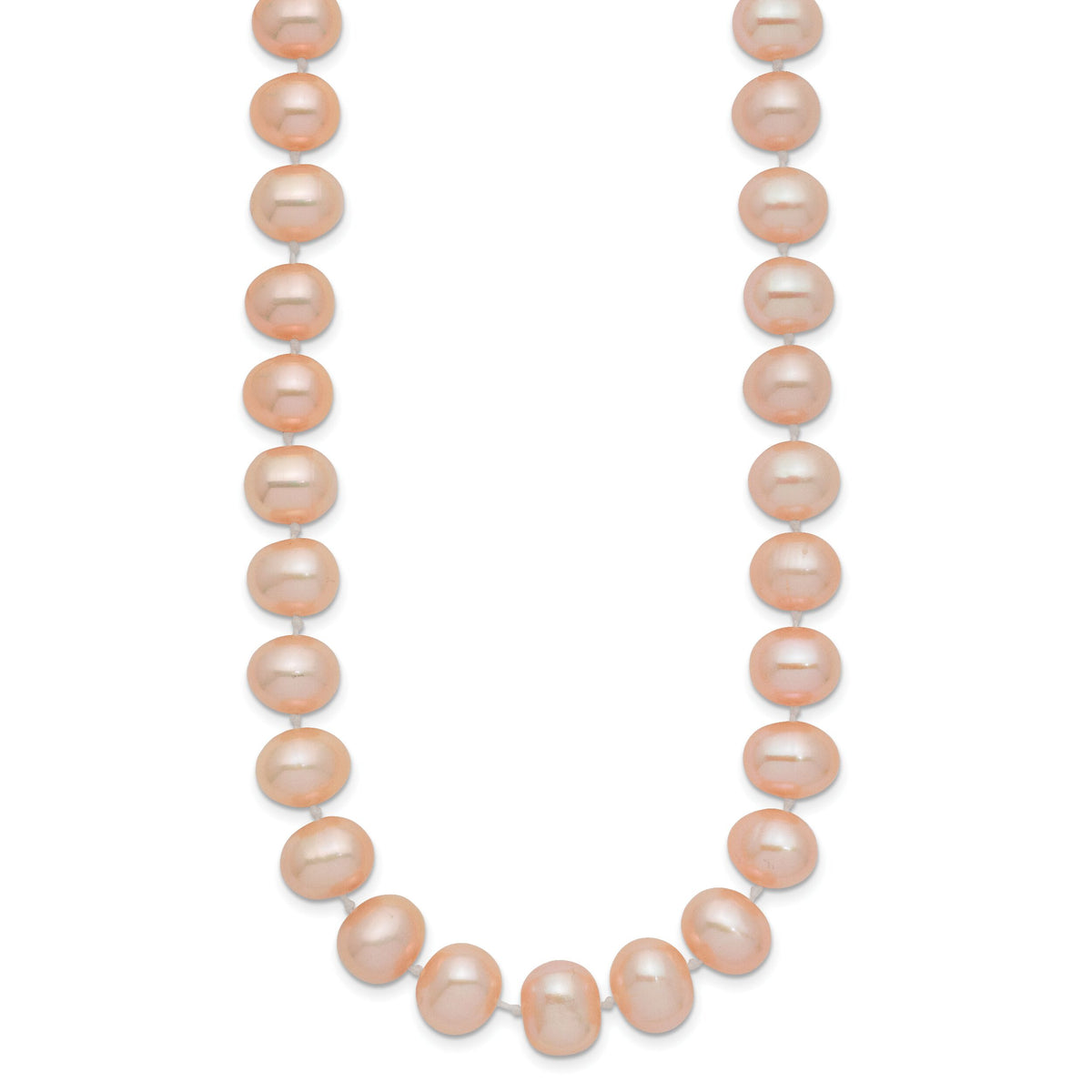 14k 8-9mm Pink Near Round Freshwater Cultured Pearl Necklace-PPN080-16