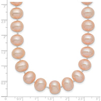 14k 8-9mm Pink Near Round Freshwater Cultured Pearl Necklace-PPN080-18