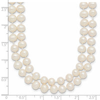 14k 5-6mm Near Rnd White FWC Pearl Double Strand 18in Necklace-PR13-18