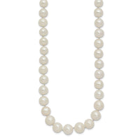 14k 7.5-9mm White Freshwater Cultured Pearl Graduated Necklace-PR19-18
