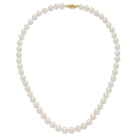 14k 7.5-9mm White Freshwater Cultured Pearl Graduated Necklace-PR19-18