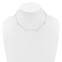 14K WG 4-5mm White Near Round FW Cultured Pearl 8-station Necklace-PR53-16