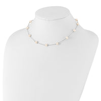 14K WG 5.5-6.5mm White Near Round FWC Pearl 12-station Necklace-PR56W-16