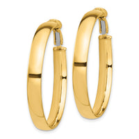 14k High Polished 5mm Omega Back Hoop Earrings-PRE1001