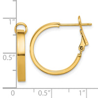 14k 3mm Polished Square Tube Round Hoop Earrings-PRE1018
