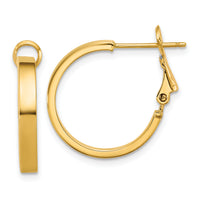 14k 3mm Polished Square Tube Round Hoop Earrings-PRE1018