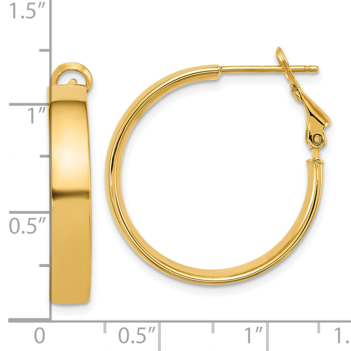 14k Polished 5mm Hoop Earrings-PRE1019