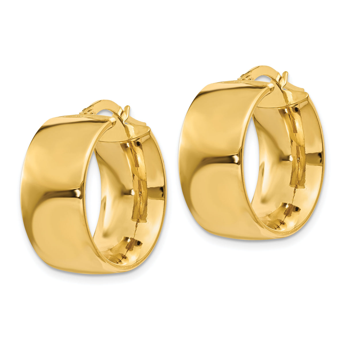 14k 9.75mm Polished Round Hoop Earrings-PRE192