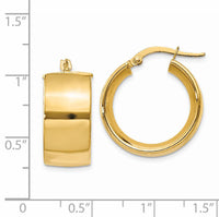 14k 9.75mm Polished Round Hoop Earrings-PRE192