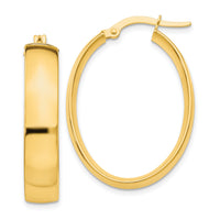 14k 5.75mm Polished Oval Hoop Earrings-PRE235