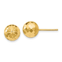 14k 9mm Diamond-cut Mirror Ball Post Earrings-PRE318