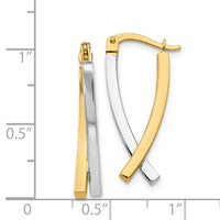 14K Two-tone Hinged Tube Earrings-PRE339