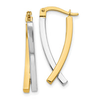 14K Two-tone Hinged Tube Earrings-PRE339