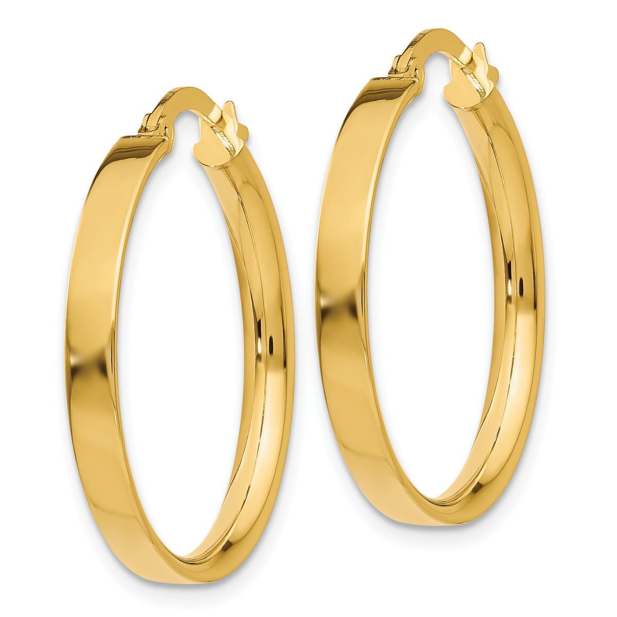14K 3mm Medium Hoop Earrings-PRE553