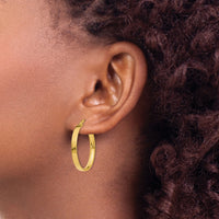14K 3mm Medium Hoop Earrings-PRE553