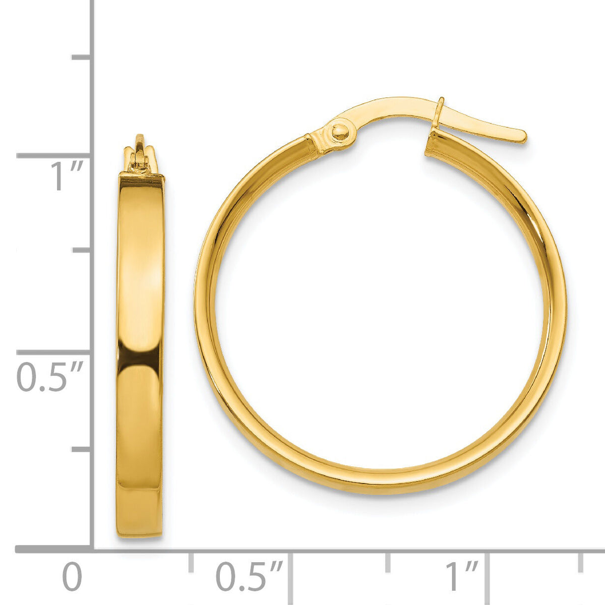 14K 3mm Medium Hoop Earrings-PRE553