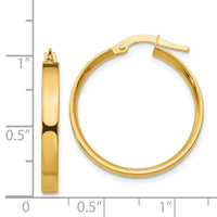 14K 3mm Medium Hoop Earrings-PRE553