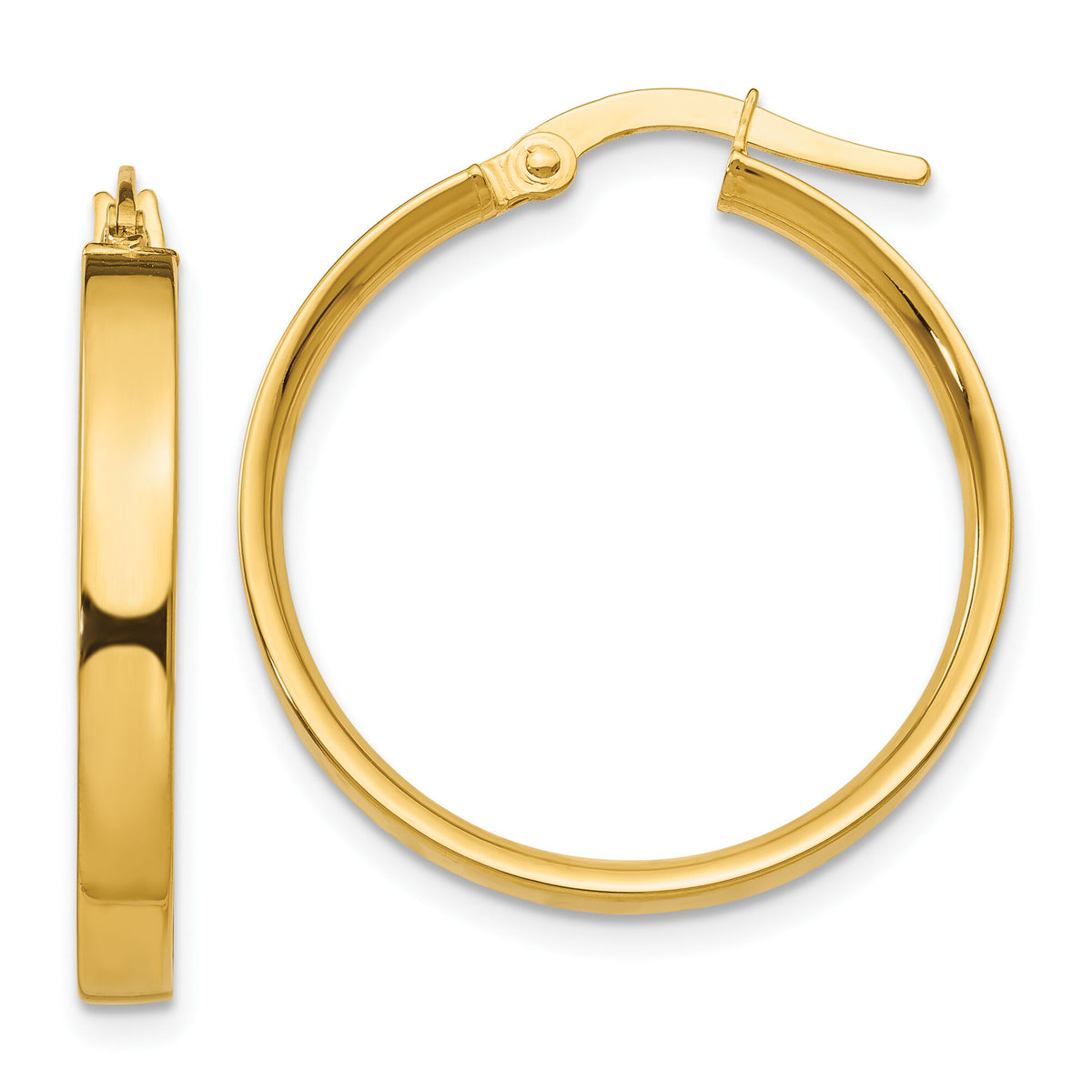 14K 3mm Medium Hoop Earrings-PRE553