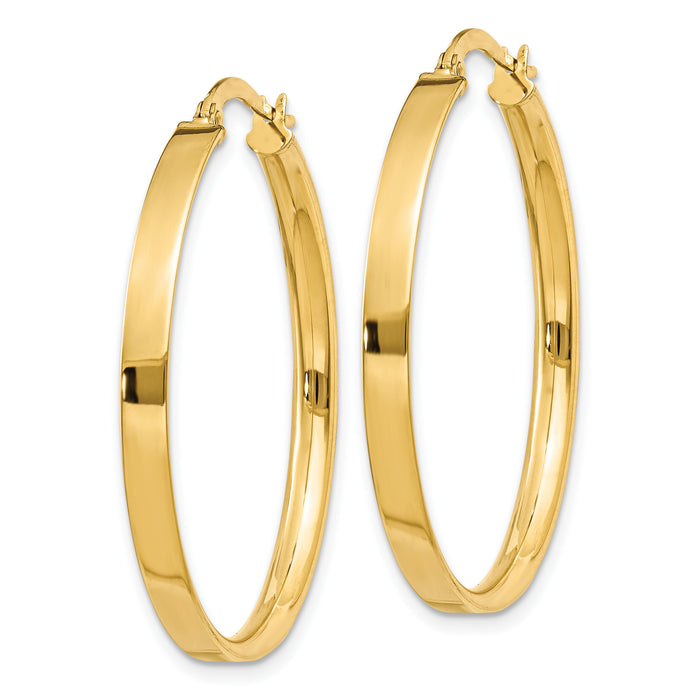 14K 3mm XL Hoop Earrings-PRE555