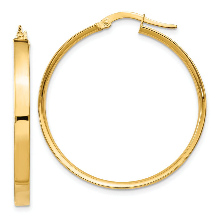 14K 3mm XL Hoop Earrings-PRE555