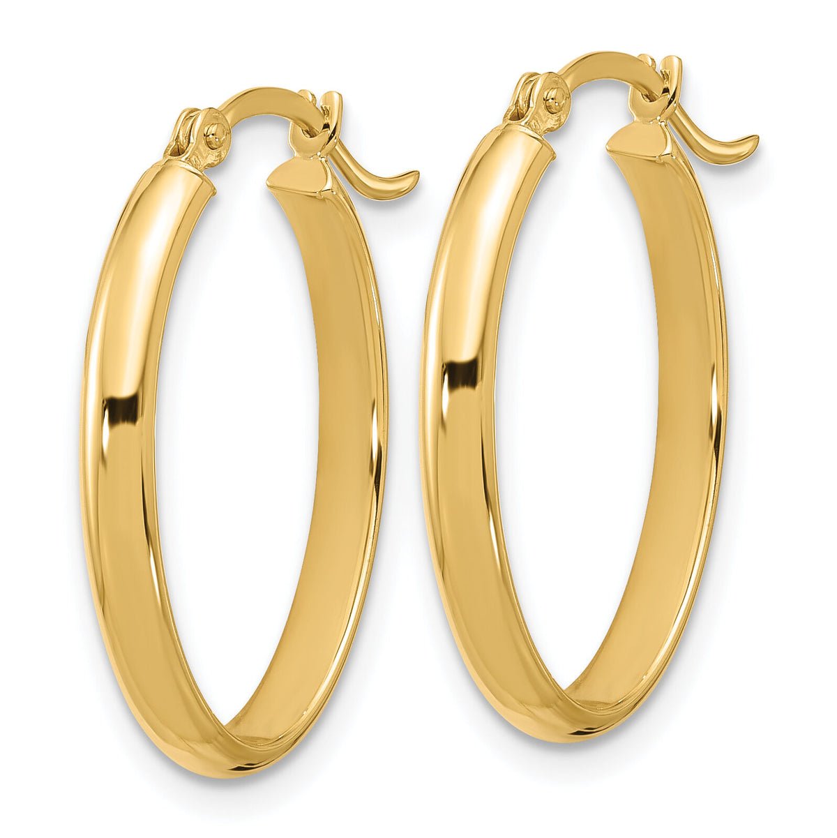14K Oval Hoop Earrings-PRE556