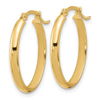 14K Oval Hoop Earrings-PRE556