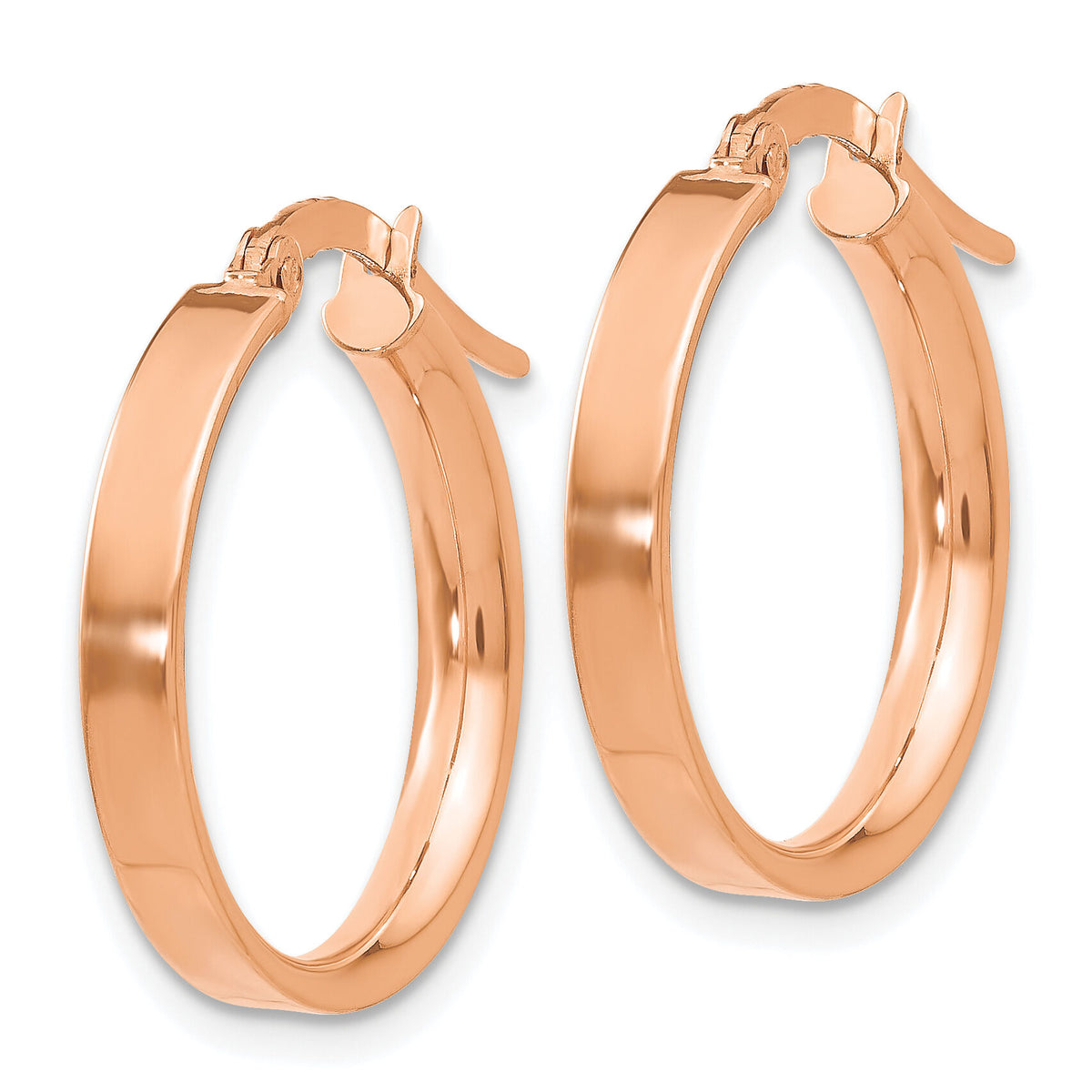 14K Rose Gold 3mm Small Hoop Earrings-PRE558