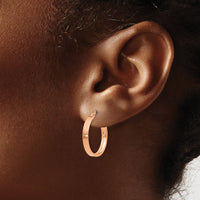 14K Rose Gold 3mm Small Hoop Earrings-PRE558