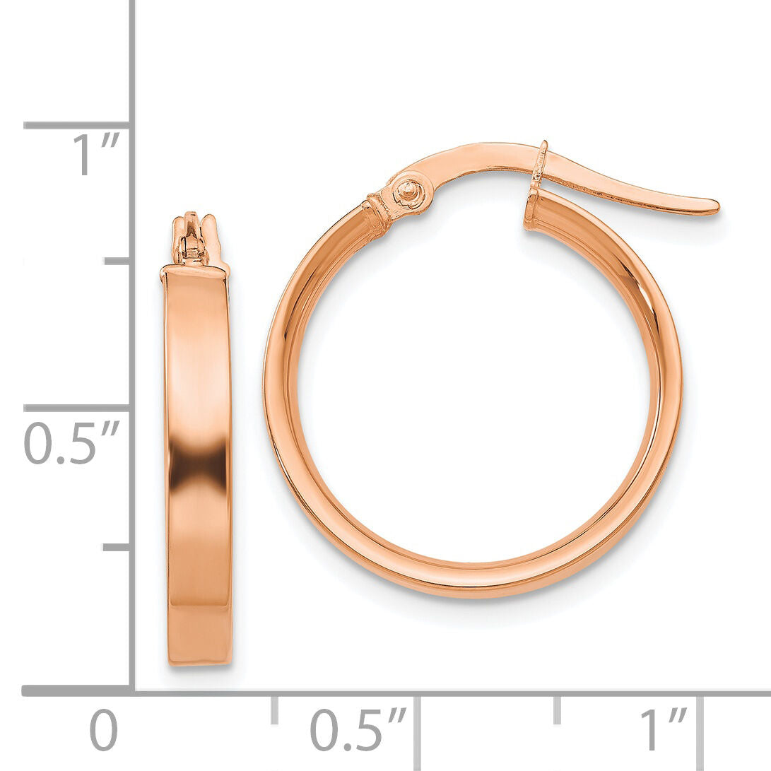 14K Rose Gold 3mm Small Hoop Earrings-PRE558