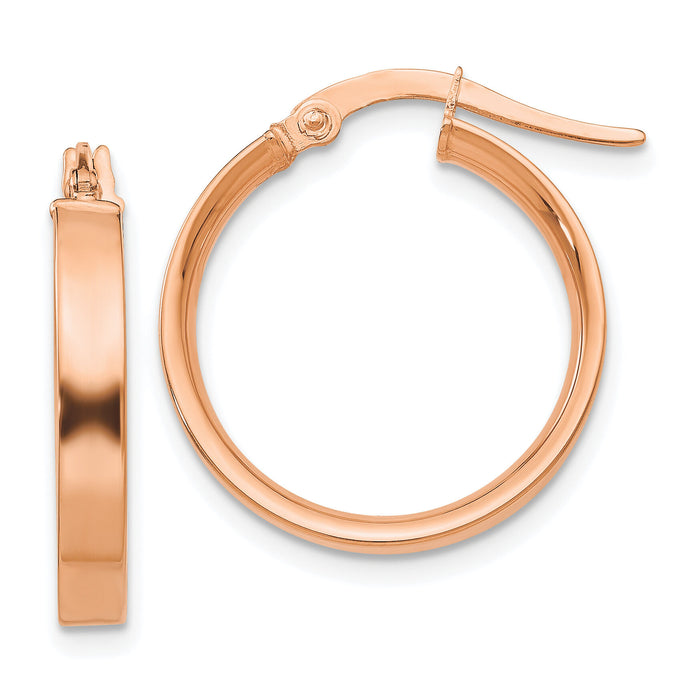 14K Rose Gold 3mm Small Hoop Earrings-PRE558