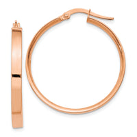 14K Rose Gold 3mm Large Hoop Earrings-PRE560