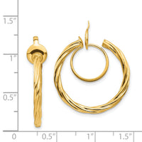 14K Twisted Non-pierced Hoop Earrings-PRE647